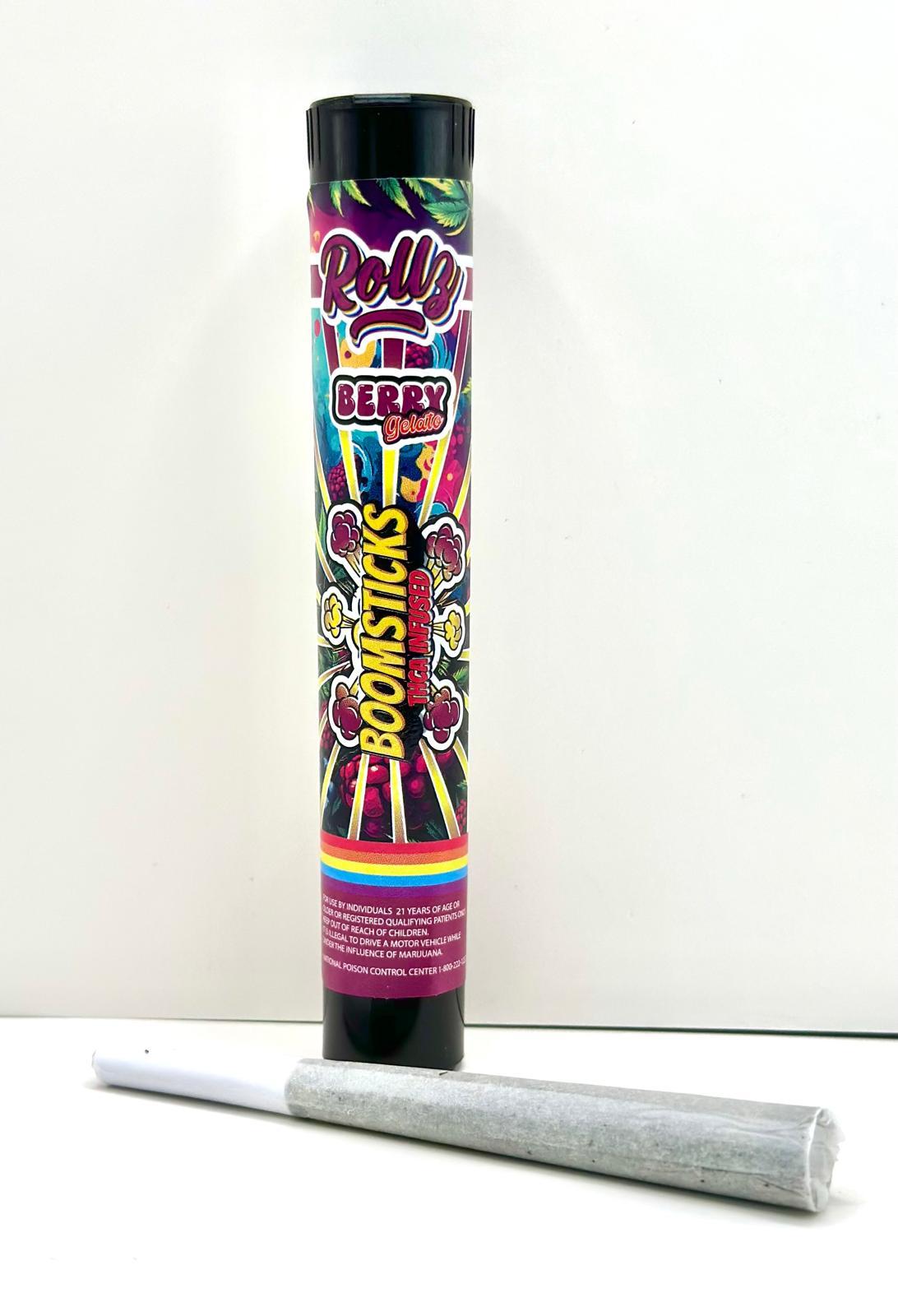 Photograph of product: Boomsticks | Berry Gelato | 1g | TH-ouiA Infused Pre-Roll