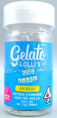 Photograph of product: BLUE DREAM .6G 5 PACK INFUSED PREROLLS - 3 G - 5 PACK