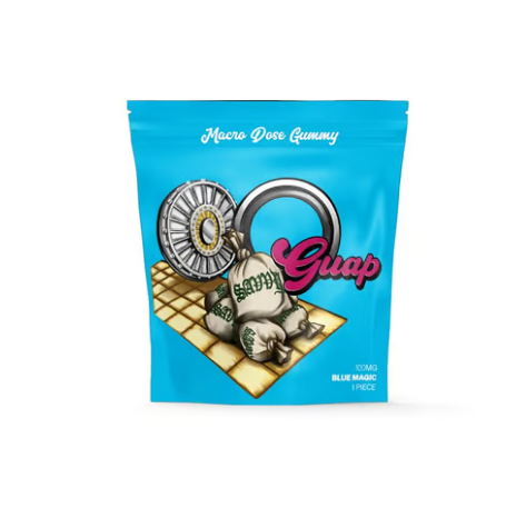 Photograph of product: Guap Macro Dose Blue Magic Gummies 100mg