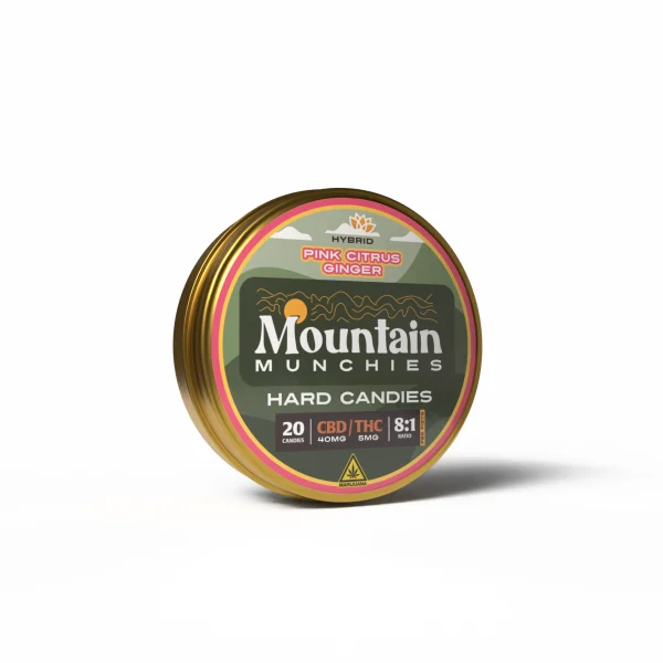 Photograph of product: Mountain Munchies Pink Citrus Ginger 8:1 Hard Candies