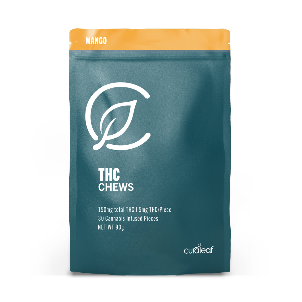 Photograph of product: Mango Fruit Chew 150mg (30-Pack | 5mg Each)