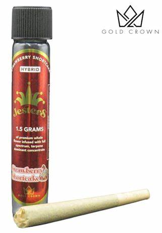 Photograph of product: Gold Crown Jesters - Strawberry Shortcake - 1.5g Infused Pre-roll