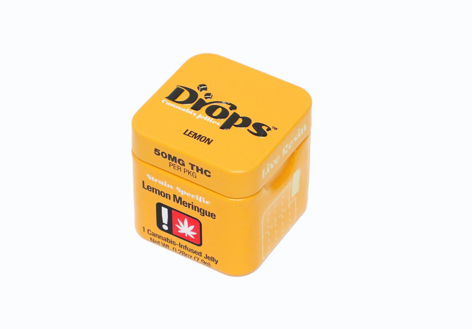 Photograph of product: Drops | Single 100mg Jellys | Oui'd Lemon