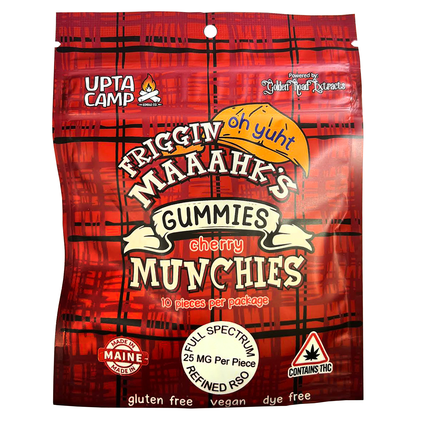 Photograph of product: Friggin Maaahk's RSO Gummies Cherry 250 MG