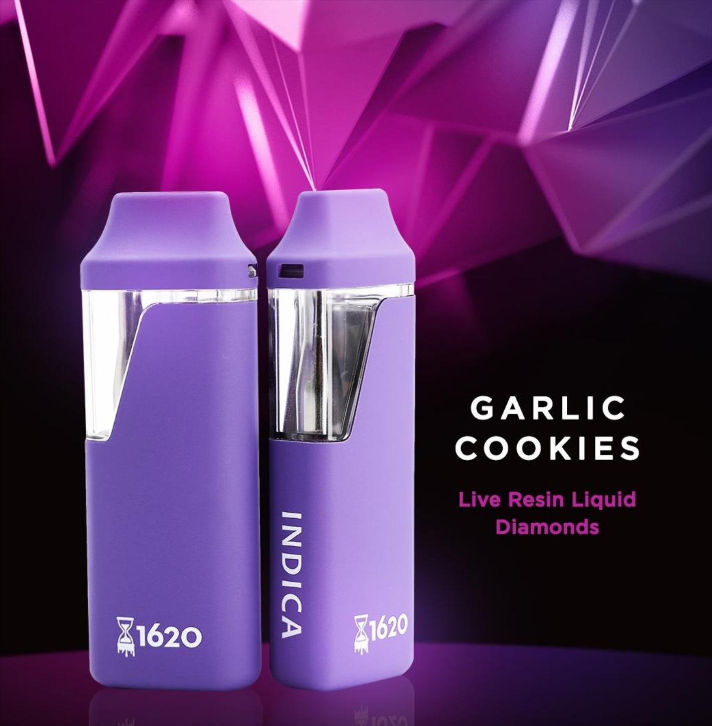 Photograph of product: Live Resin Rechargeable Pen | 1620 | Garlic Cookies [Liquid Diamonds]