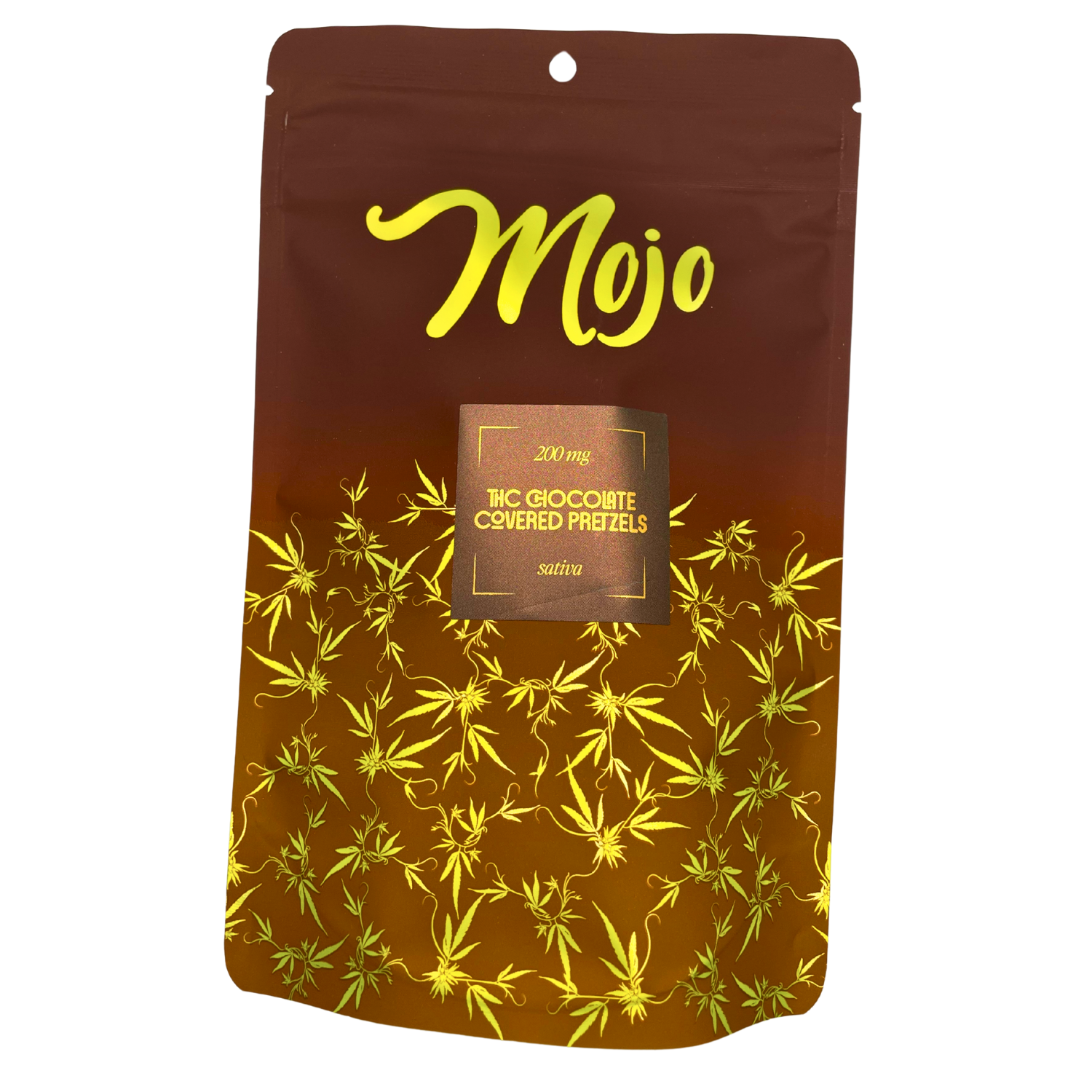 Photograph of product: MOJO CHOCOLATE COVERED PRETZELS 200MG REC
