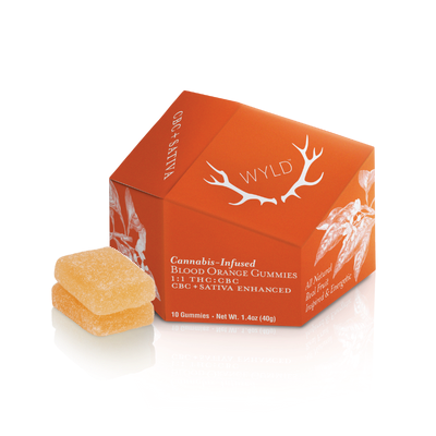 Photograph of product: Wyld Blood Orange Sativa Gummies 200mg THC | 200mg CBC