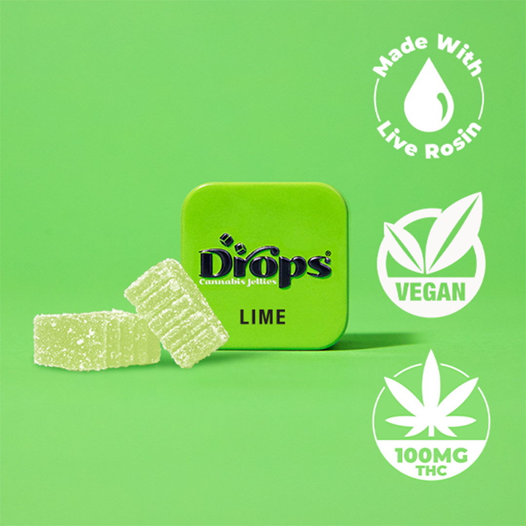 Photograph of product: Lime "Balanced" Single 100MG Vegan Gummy, Drops (Taxes Included)