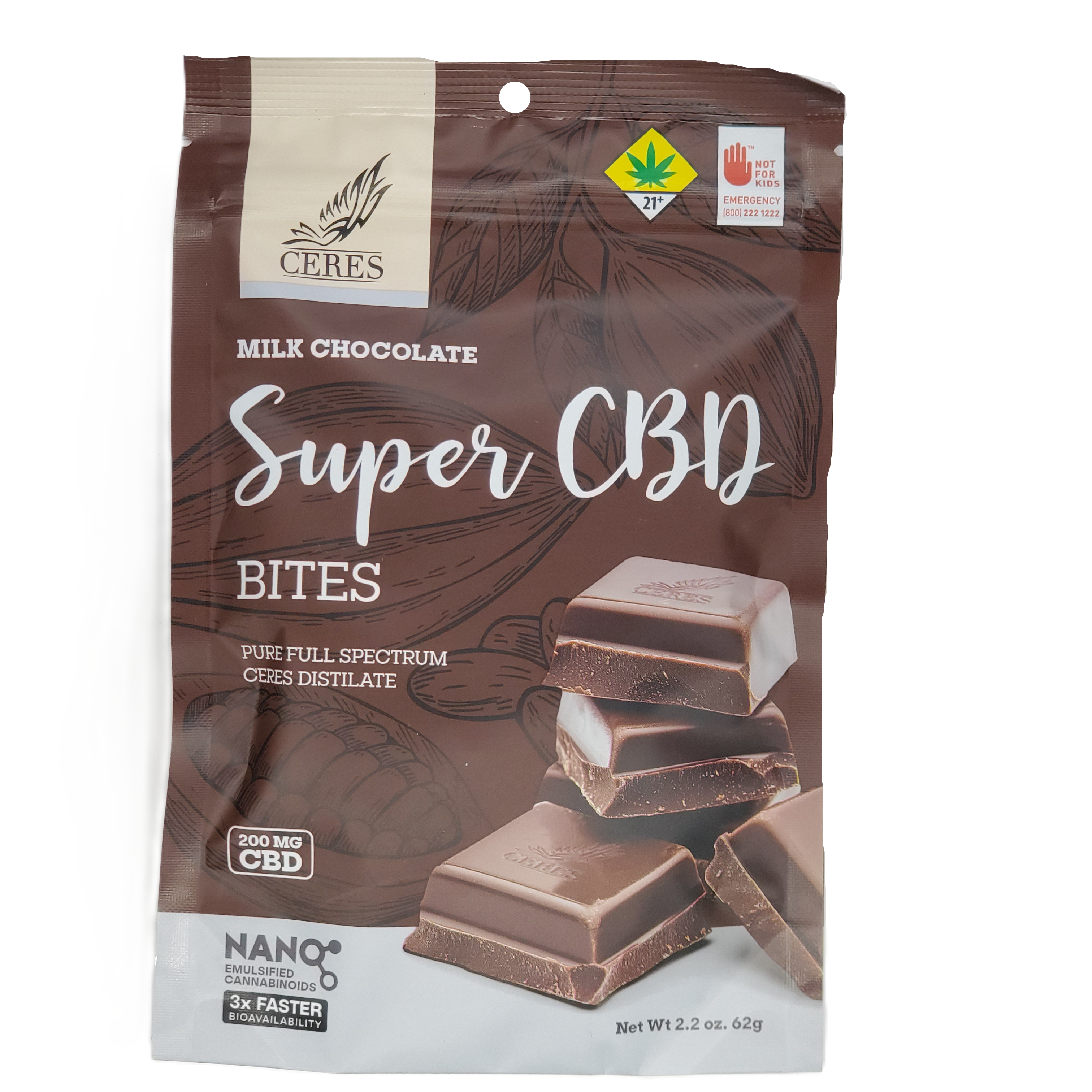 Photograph of product: Ceres Chocobites Super CBD 10pk 200mg