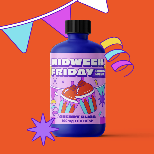 Photograph of product: MIDWEEK FRIDAY CHERRY BLISS DRINK 100MG