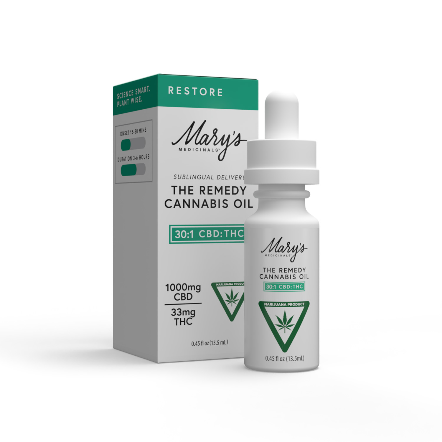 Photograph of product: Mary's Medicinals - The Remedy - Restore 30:1 CBD:TH-oui Oil