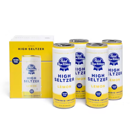 Photograph of product: LEMON HIGHER SELTZER [10MG] [4PK]