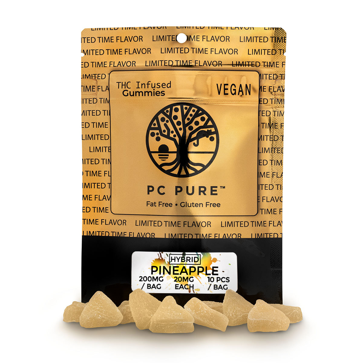 Photograph of product: PC Pure - 200MG Gummies - Pineapple