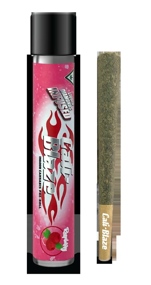 Photograph of product: Cali Blaze | 1.2g Infused Pre Roll | Raspberry