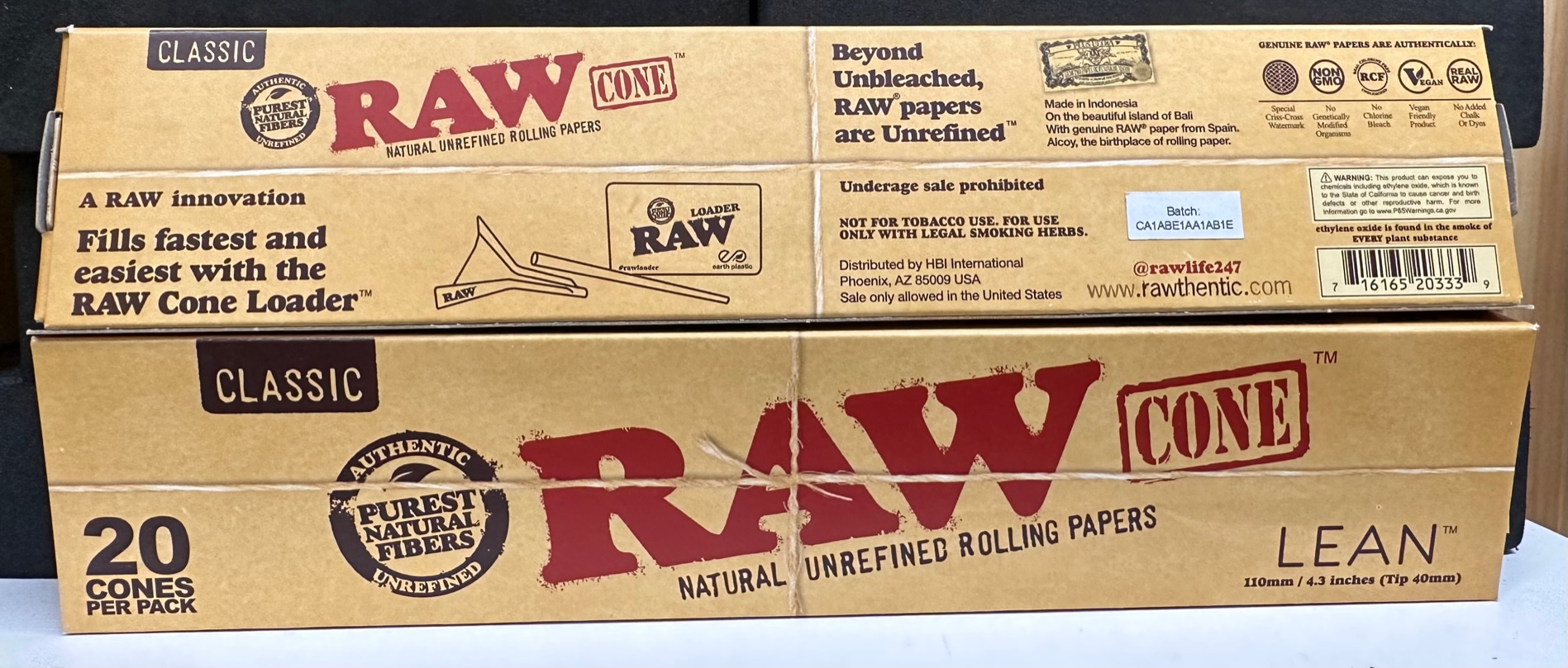 Photograph of product: RAW Classic Cones SIZE 70/30 (20 piece)
