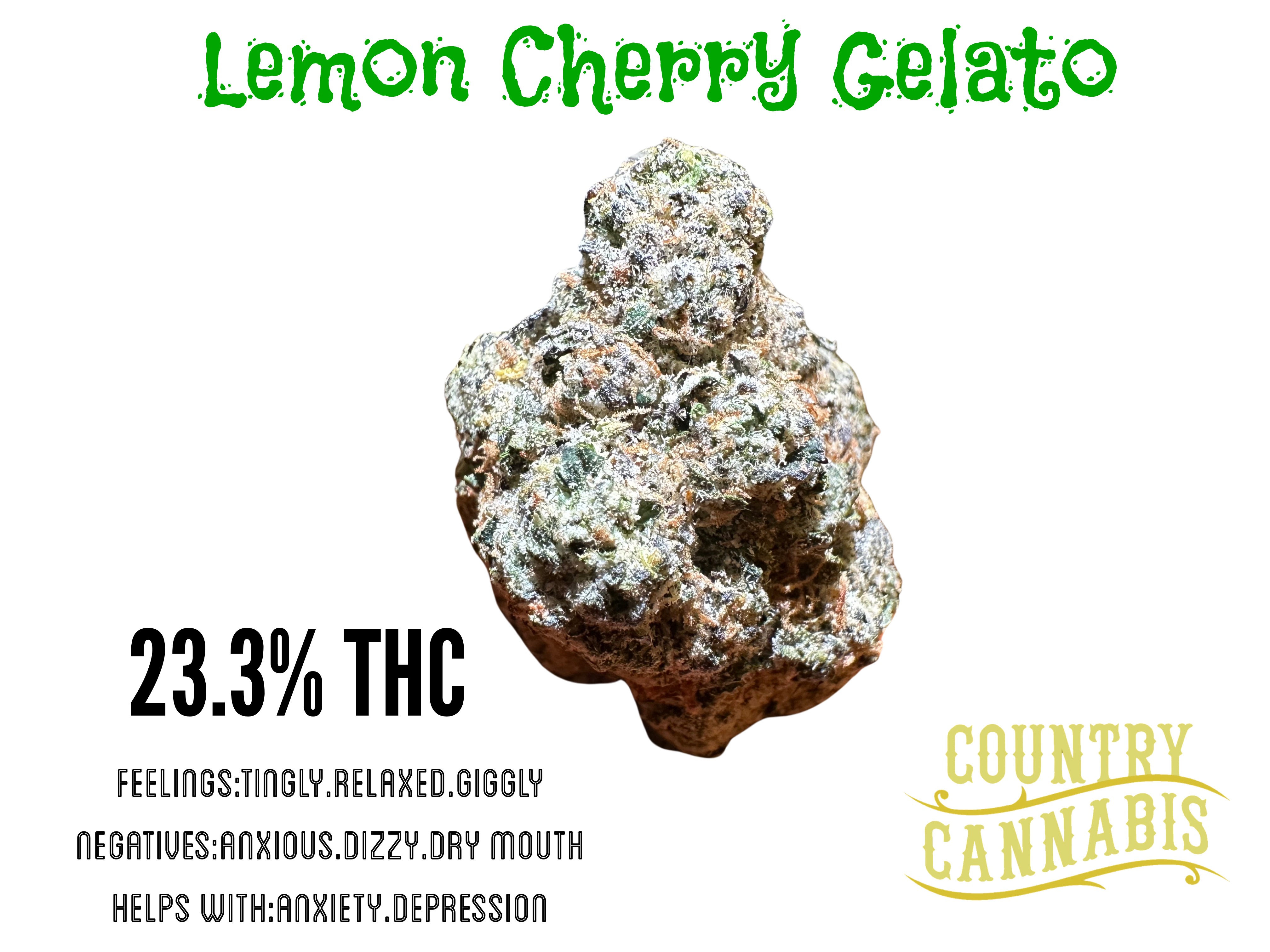 Photograph of Product: Lemon Cherry Gelato | Indoor Micro Cultivated - 3.5g