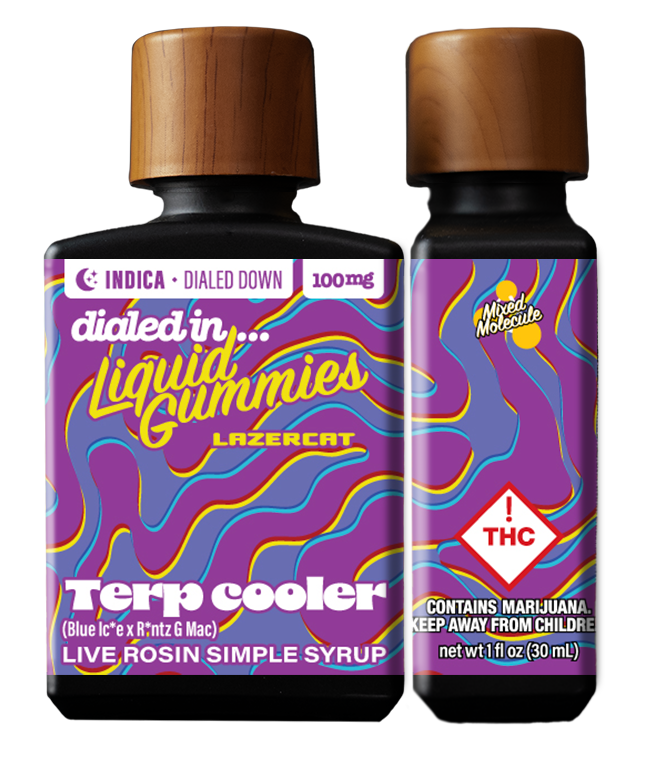 Photograph of product: Dialed In...Gummies (I) Terp Cooler Batch #444 Liquid Live Rosin Gummies 100mg