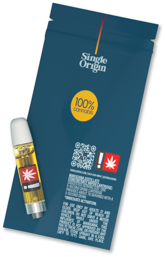 Photograph of product: Single Origin | Raspberry Parfait | 1g Distillate Cart
