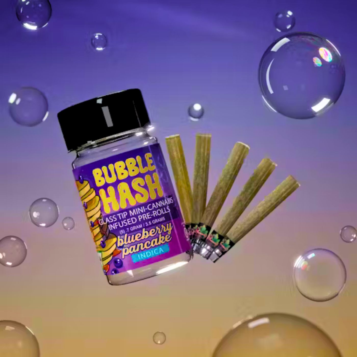 Photograph of product: Amnesia - Blueberry Pancake Bubble au chocolat Infused Glass Tip PR 5pk