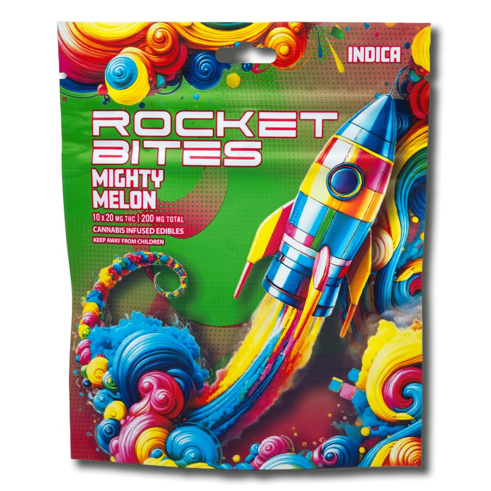 Photograph of product: Rocket Bites - 200mg- Mighty Melon