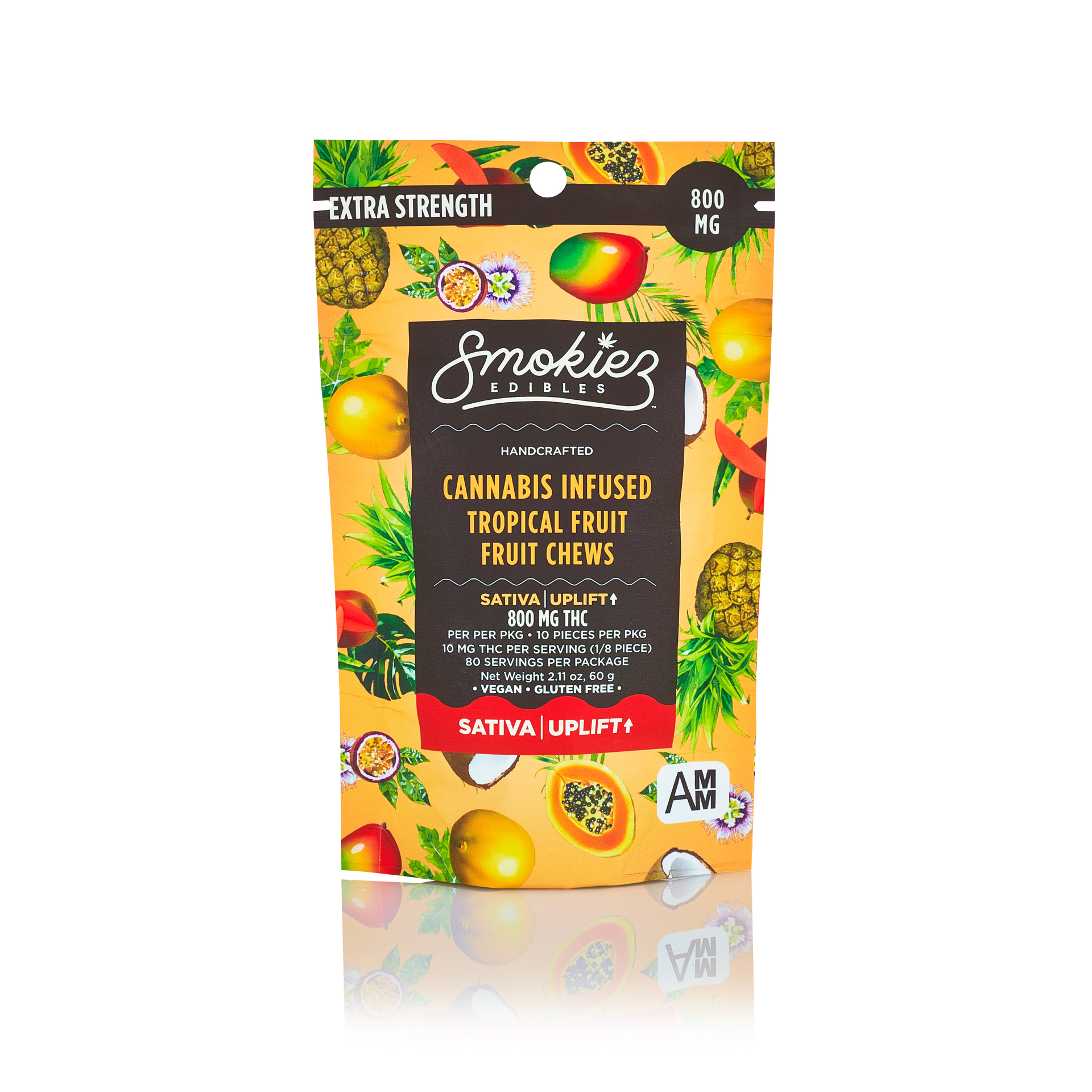 Photograph of product: Smokiez - Edible - Gummies - Sweet Tropical Fruit - Oui'd - 800MG