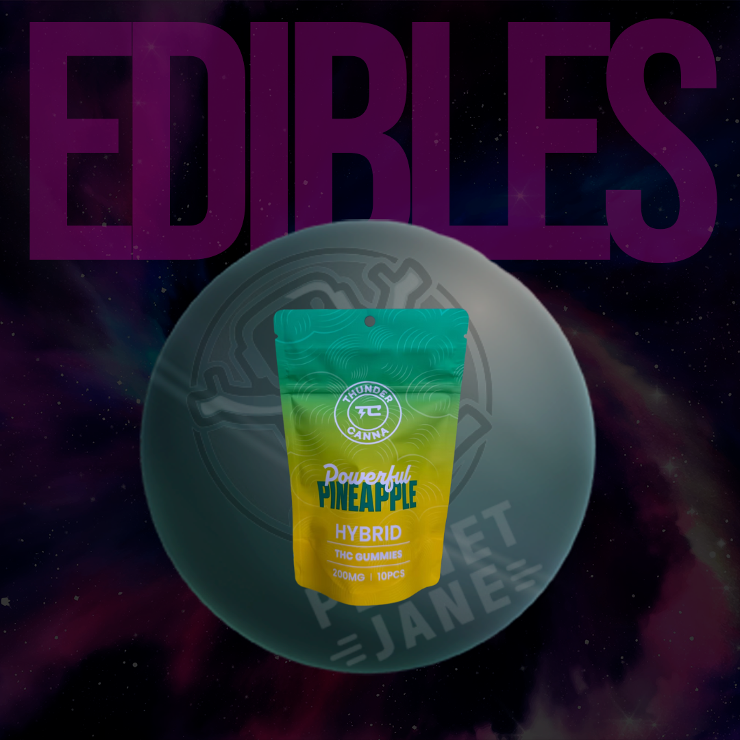 Photograph of product: Thunder Canna - 200mg (50mg 4pk) Gummies - Powerful Pineapple Hybrid