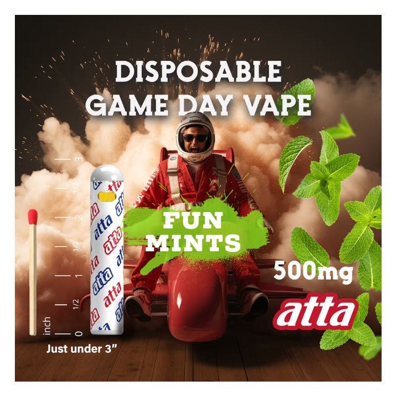 Photograph of product: ATTA - GAME DAY FREE FLYIN' FREEDOM FUN MINTS DISPOSABLE 0.5G HYBRID