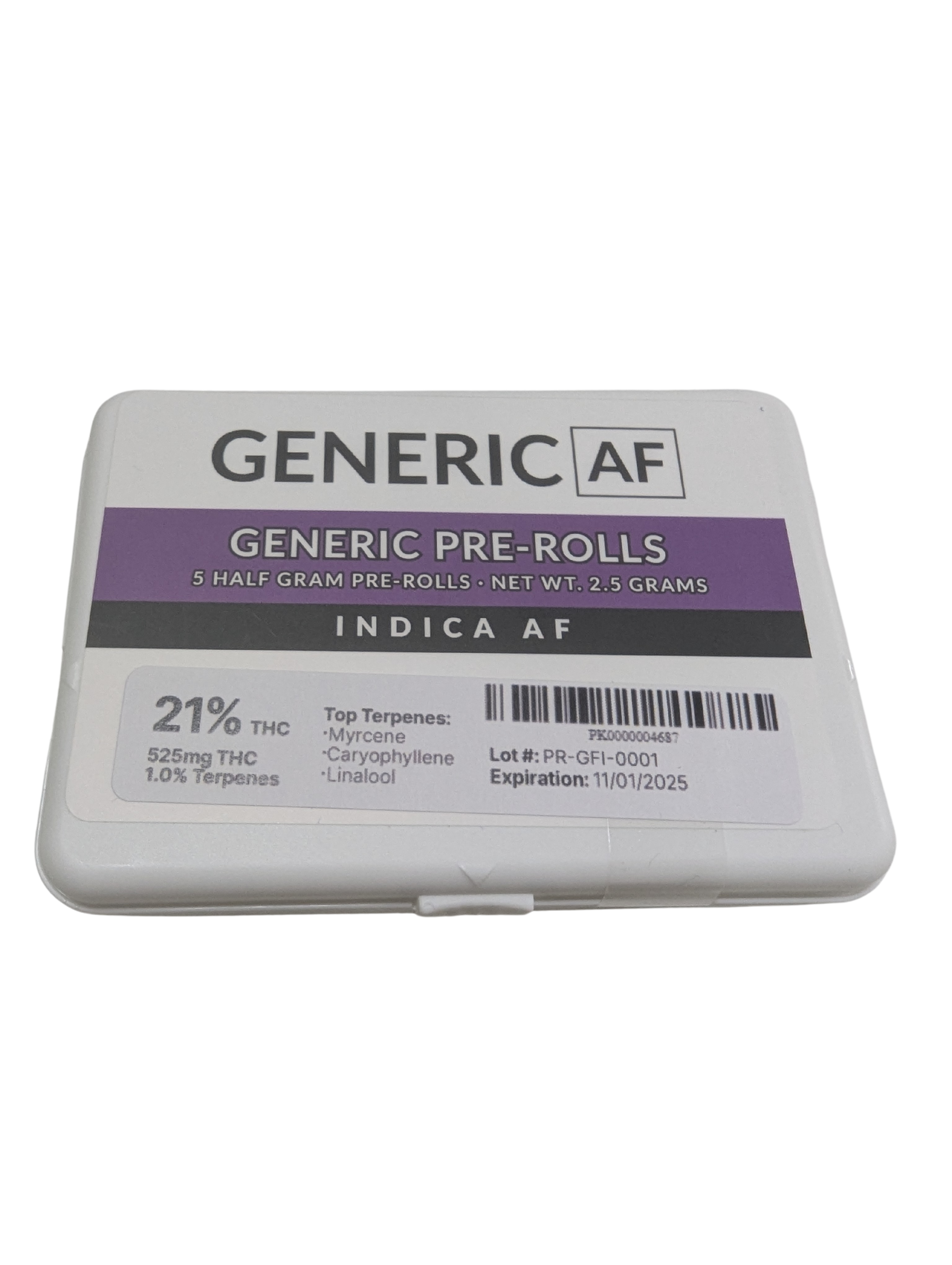 Photograph of Product: Generic AF | Blueberry Blend  | Pre-Roll 5pk | 2.5g