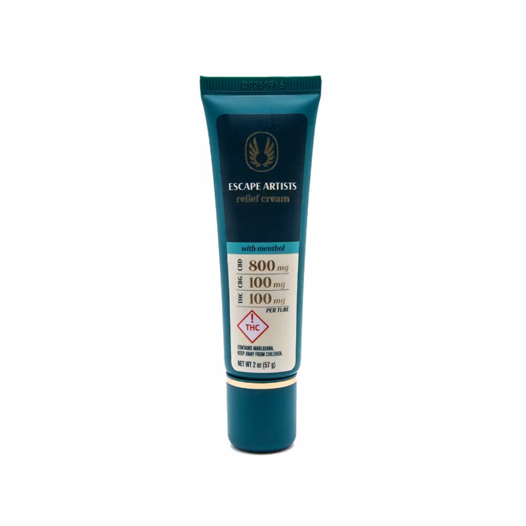 Photograph of product: Escape Artist | Menthol Topical 2oz | 1:1:8 TH-oui:CBG:CBD | 100mg