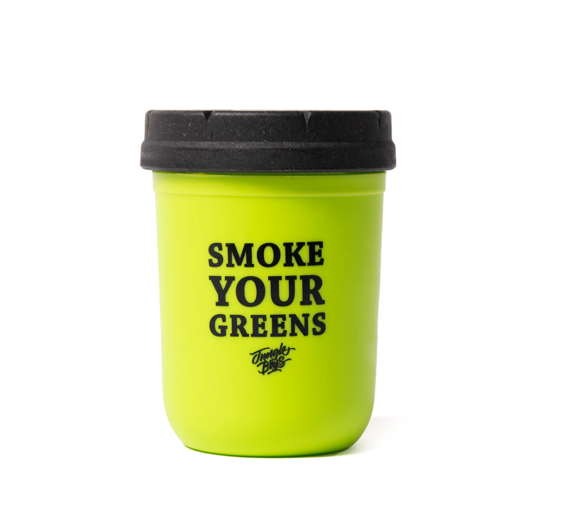 Photograph of product: Jungle Boys Clothing | Smoke Your Greens 8oz Re:Stash Jar (Green/Black)
