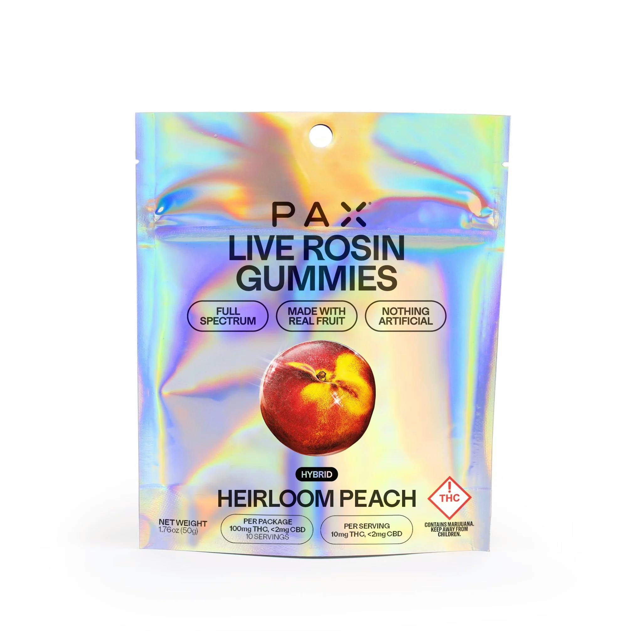 Photograph of product: Heirloom Peach | Live Rosin Hybrid Gummies - 