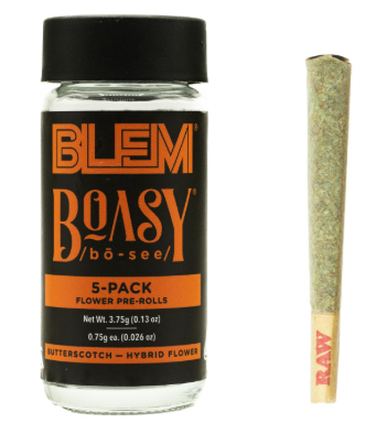 Photograph of product: BLEM Boasy Hybrid Prerolls 0.75g 5PK