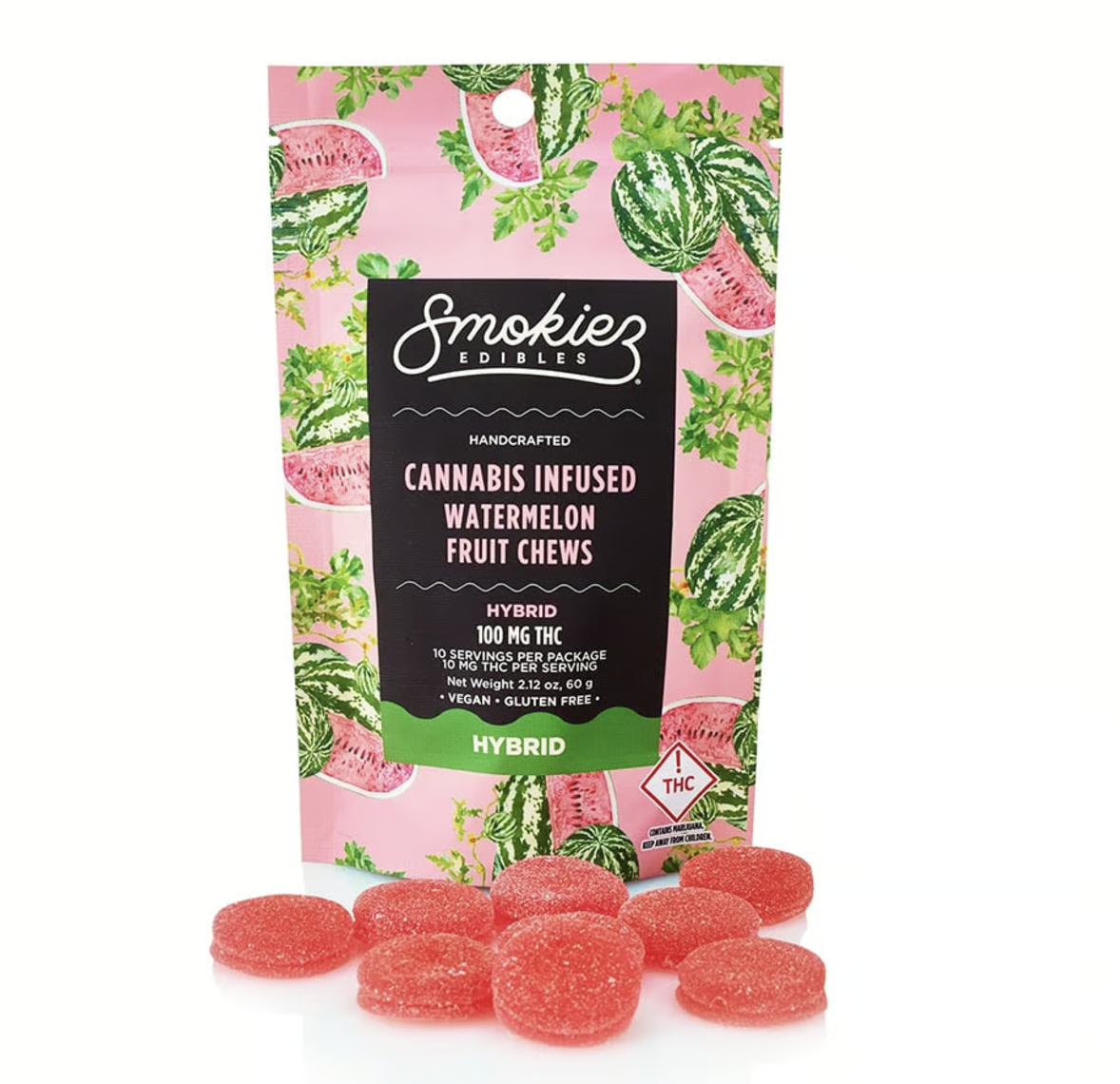 Photograph of product: Smokiez Gummies - 100mg - Sweet Watermelon (Hybrid)