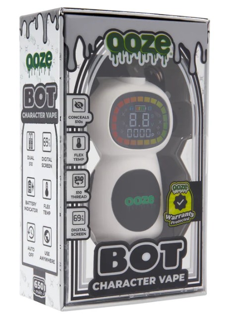 Photograph of product: ESD | Ooze | Bot Character | 510 Battery | 650 mAh | Ghost White | 1