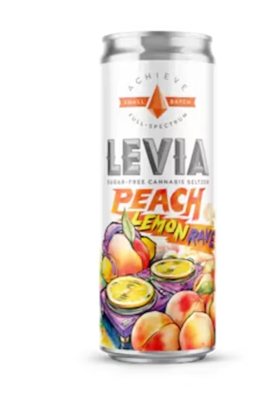 Photograph of product: LEVIA Seltzer Peach Lemonade