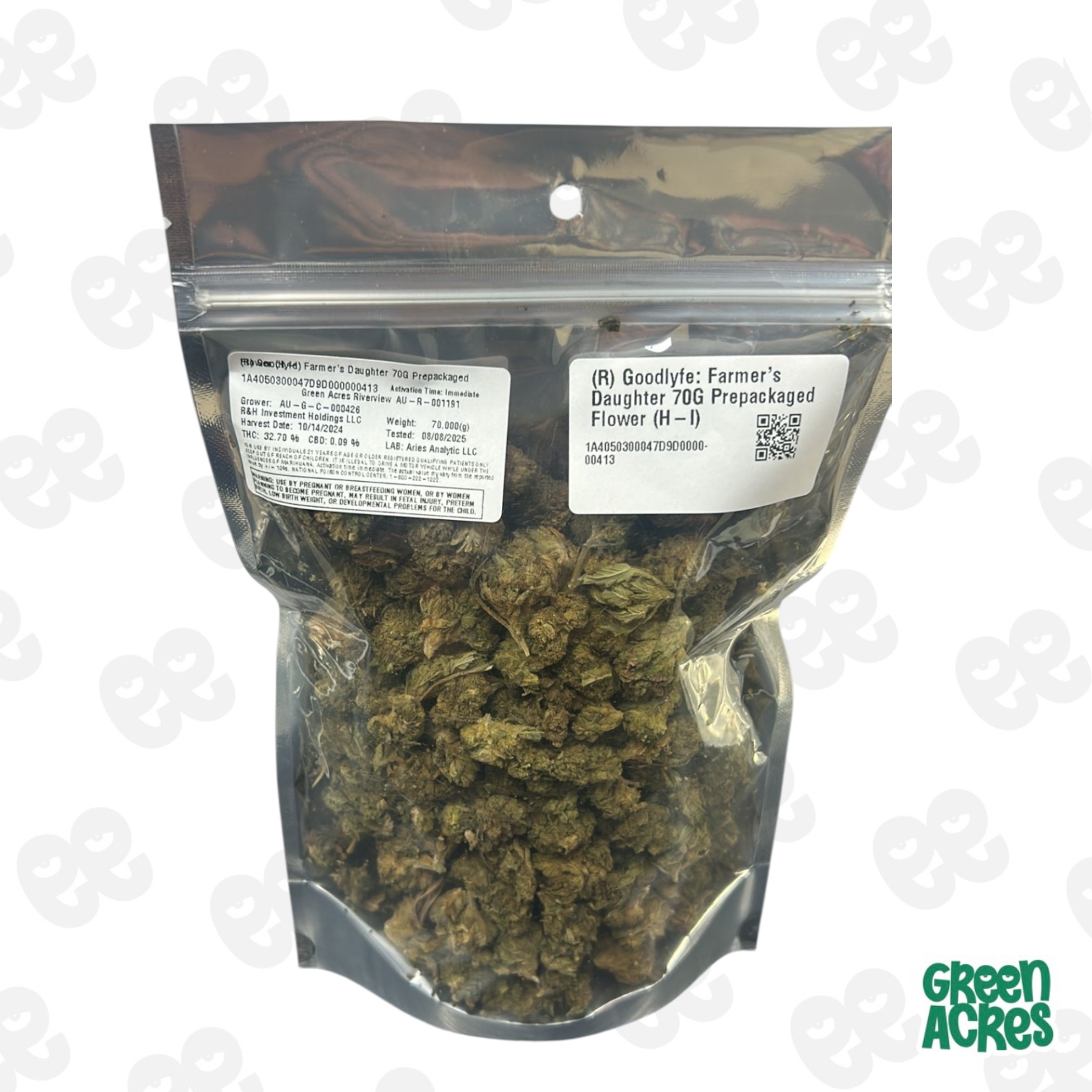 Photograph of product: (A) Goodlyfe: Farmer's Daughter  Prepackaged Flower (H-I) - 70.0g
