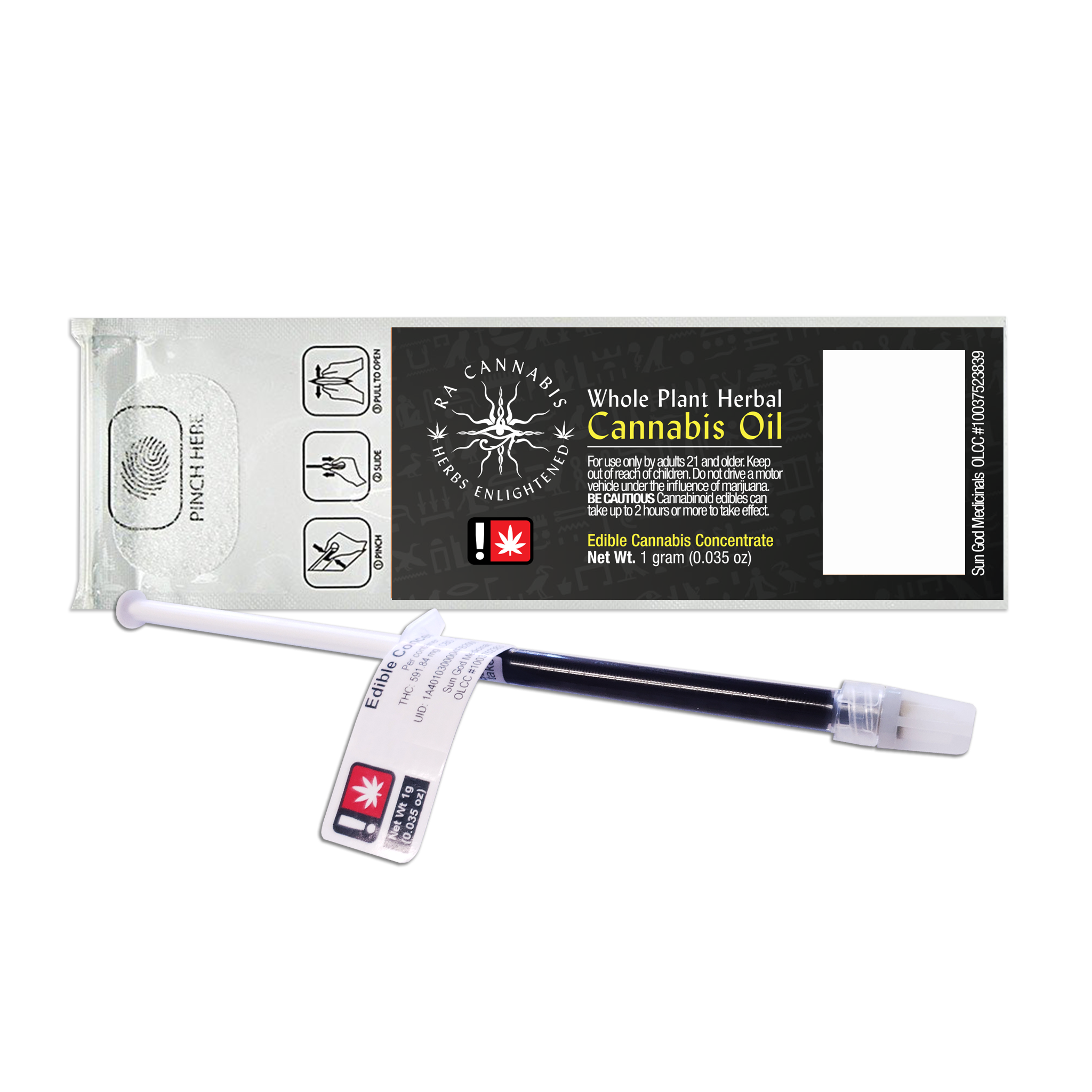 Photograph of product: Sun God Medicinals > RSO/FEHO > Ra Oui'd Whole Plant Oui'd Oil  G G 4