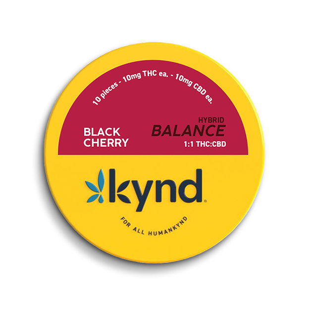 Photograph of product: 1:1 Thc/Cbd Balance Black Cherry Gummies 100mg {544}