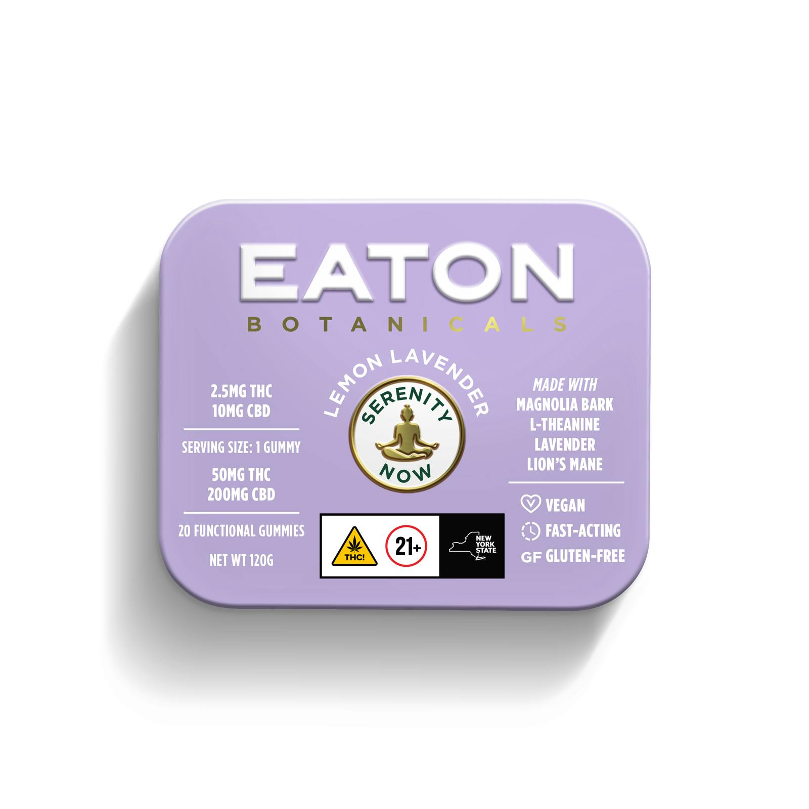 Photograph of product: Eaton - Gummy 20pk - Lemon Lavender - 100mg