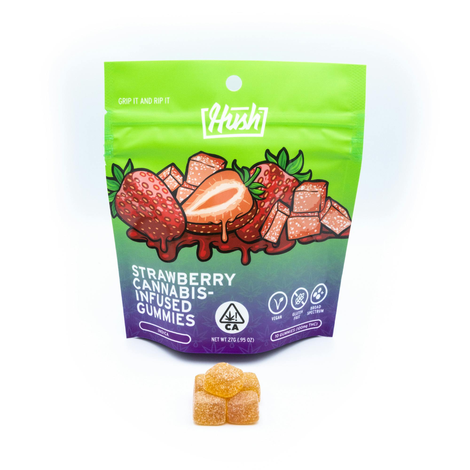 Photograph of product: 10 Piece Infused Vegan Gummies - Strawberry