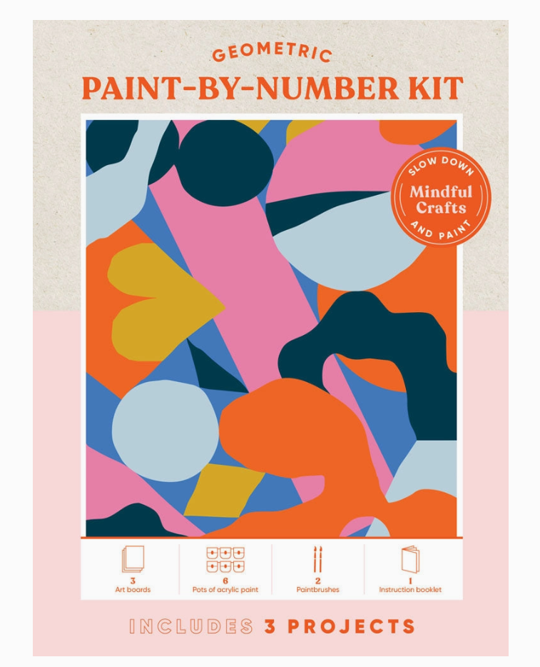 Photograph of product: Mindful Crafts - Geometric Paint-By-Number Kit