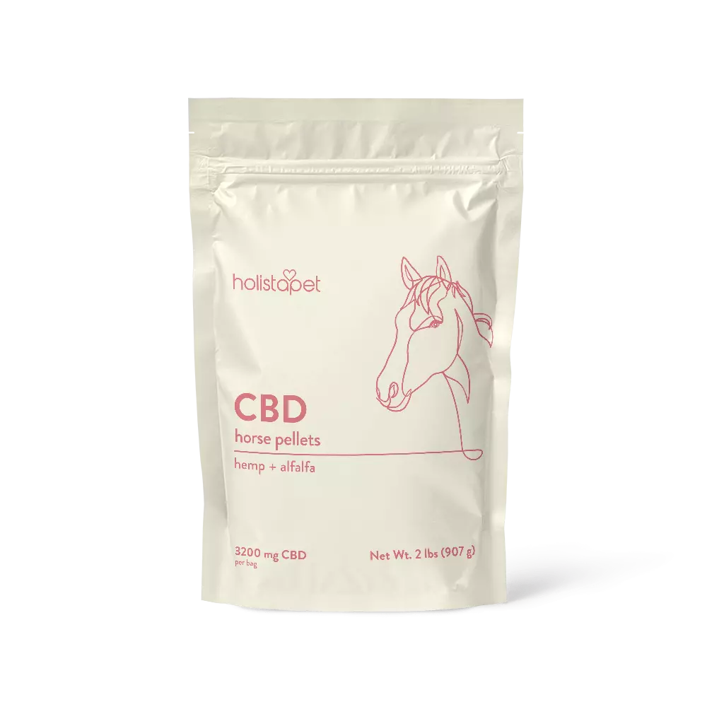 Photograph of Product: HolistaPet Alfalfa Horse Pellets 3,200mg CBD 2lb bag
