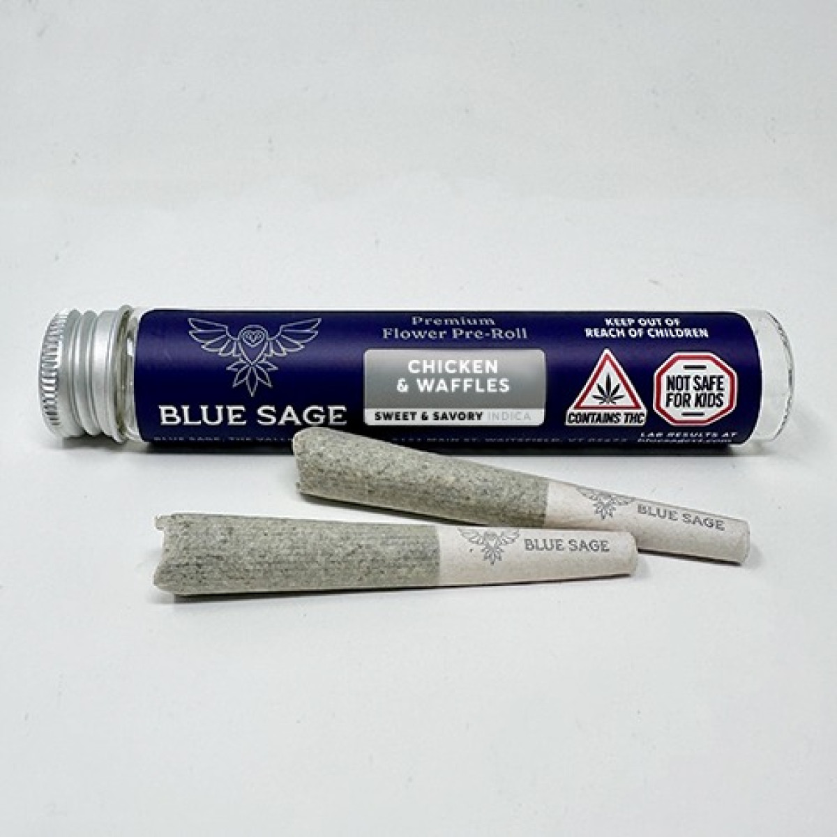 Photograph of product: Blue Sage | Chicken & Waffles | x2 .5g Prerolls