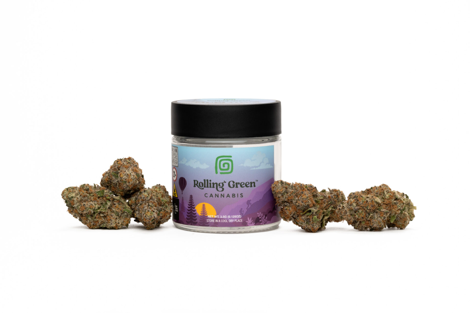 Photograph of product: Rolling Green - 3.5g Flower - Sub Zero - Hybrid