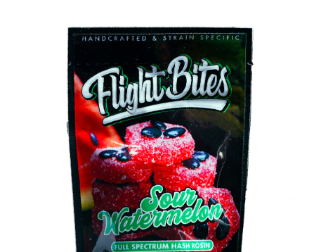 Photograph of Product: Flight Bites Sour Watermelon Rosin Gummies 100mg