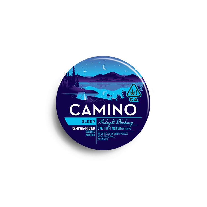 Photograph of product: Camino - 5mg x 20pk 5:1 THC/CBN Gummies - Midnight Blueberry