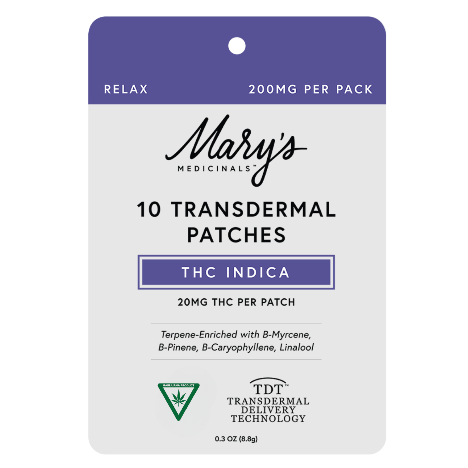 Photograph of product: Mary's Medicinals | Oui'd RELAX Transdermal Patches | 20mg | 10ct | 200mg