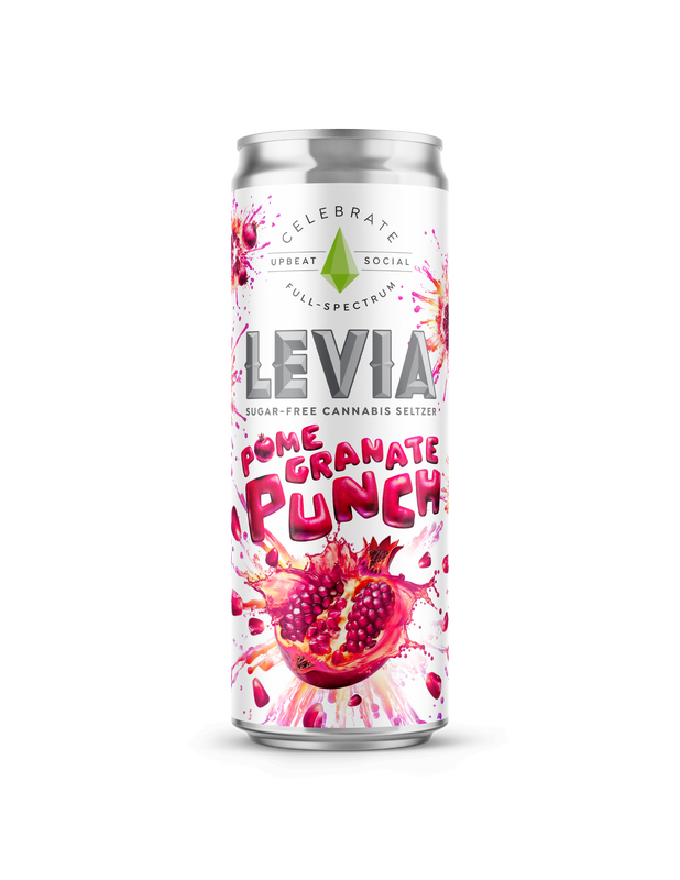 Photograph of product: Levia Pomegranate Punch Seltzer
