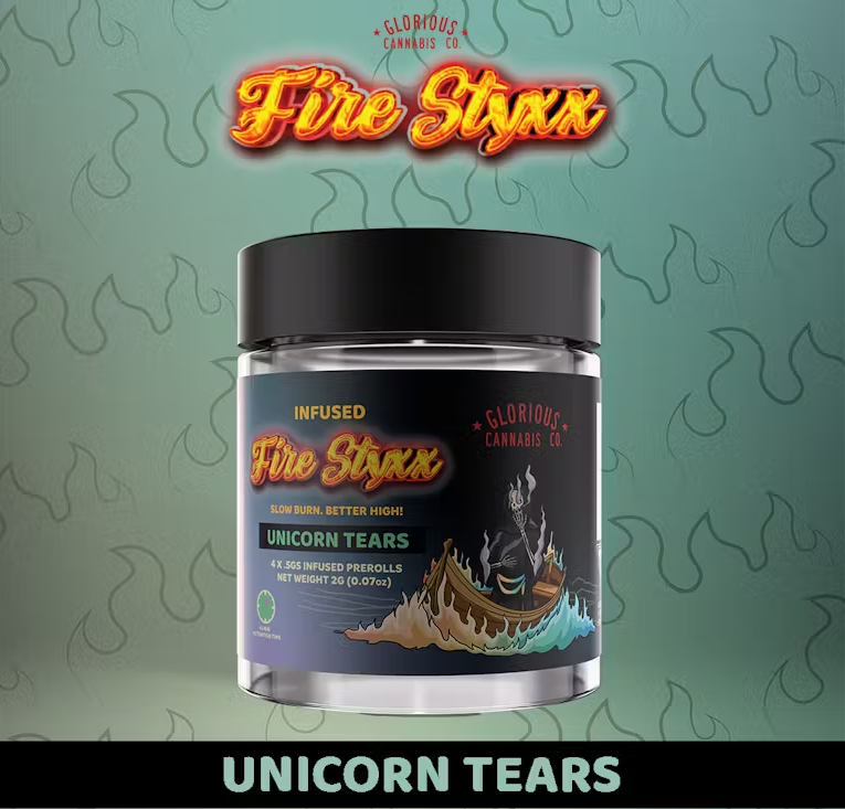 Photograph of product: Fire Styxx - Infused Pre-roll 0.5g - 4pk - Unicorn Tears