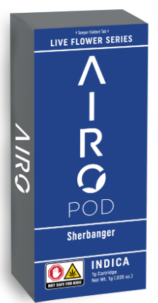 Photograph of product: AIRO | Sherbanger | Live Flower Cartridge | 1g